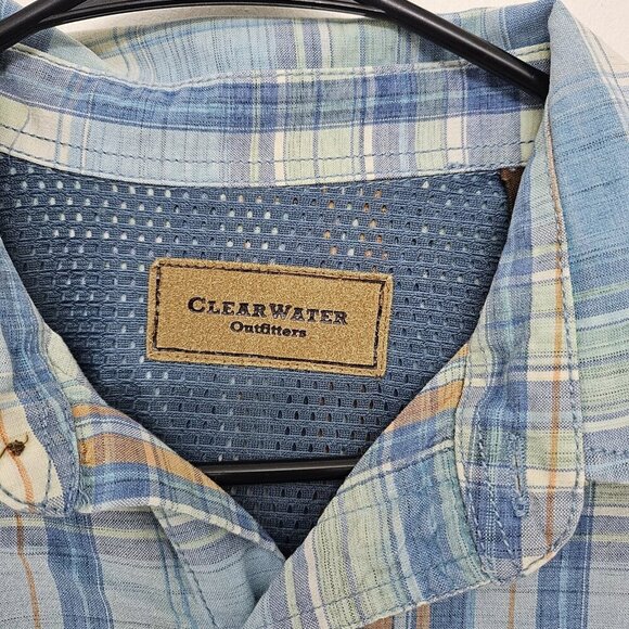 Clear Water Outfitters 100% Cotton XL Short Sleeve Button Front Casual Shirt - Picture 3 of 9